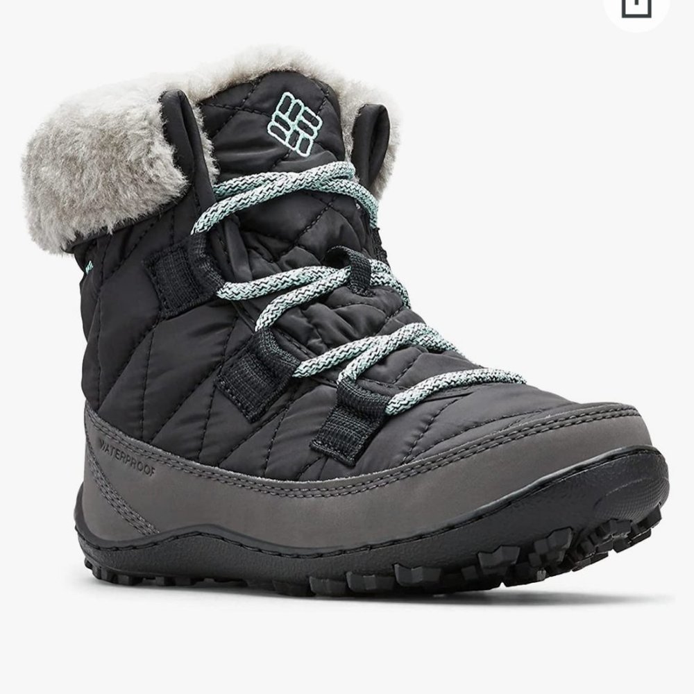 Columbia Youth size 4 Minx Shorty Omni heat waterproof-K snow boot in black/grey - Picture 5 of 15